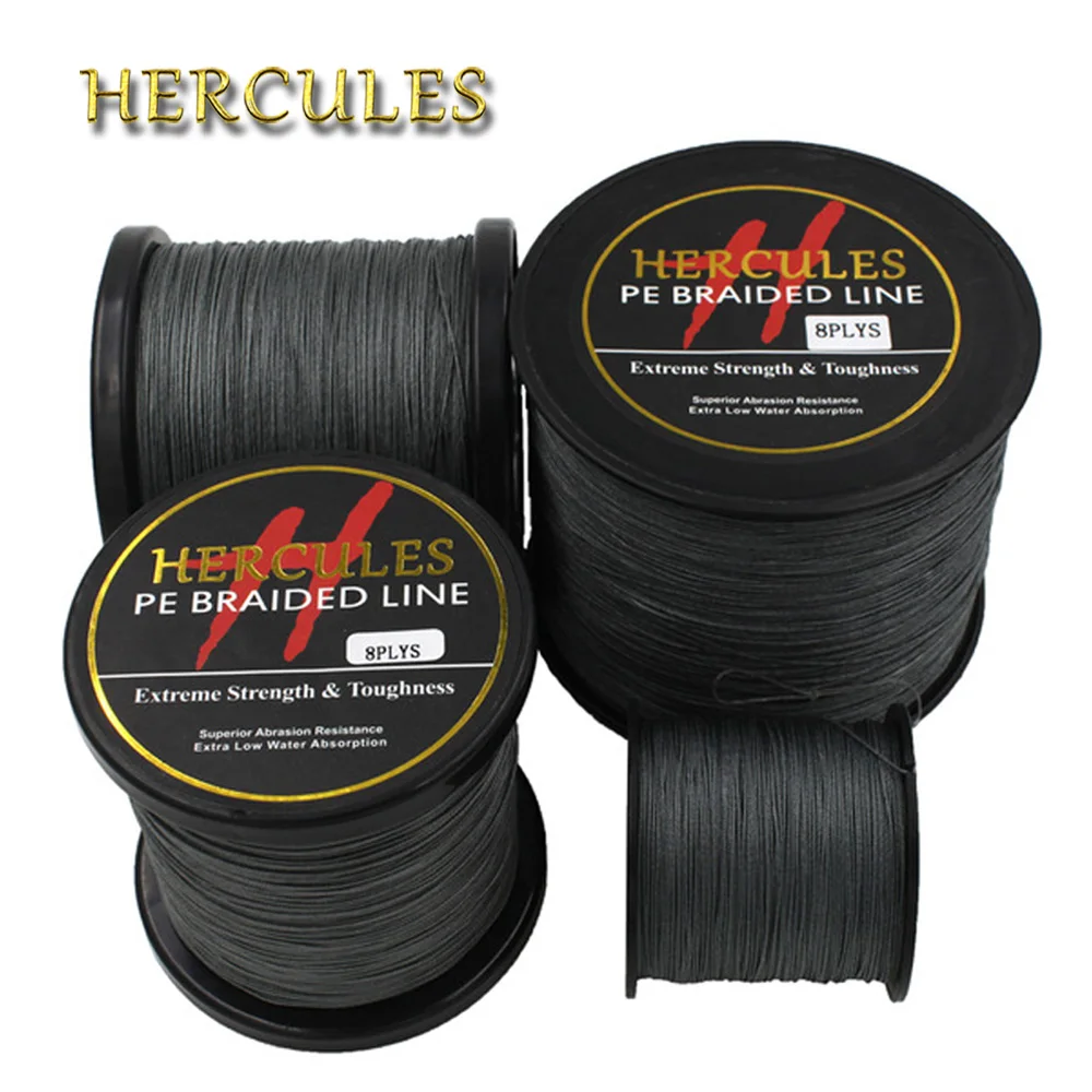 Hercules 8 жильная 100 м 300 500 1000 1500 2000 М супермощная серая плетеная рыболовная леска для