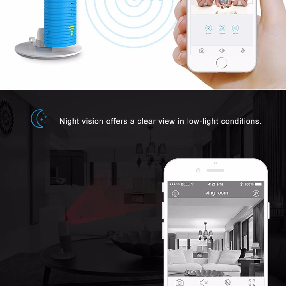 1 шт.) Беспроводной Детский Монитор 720 P wifi ip-камера интеллектуальная ночная версия домофон система управления приложением 180 градусов наблюдения