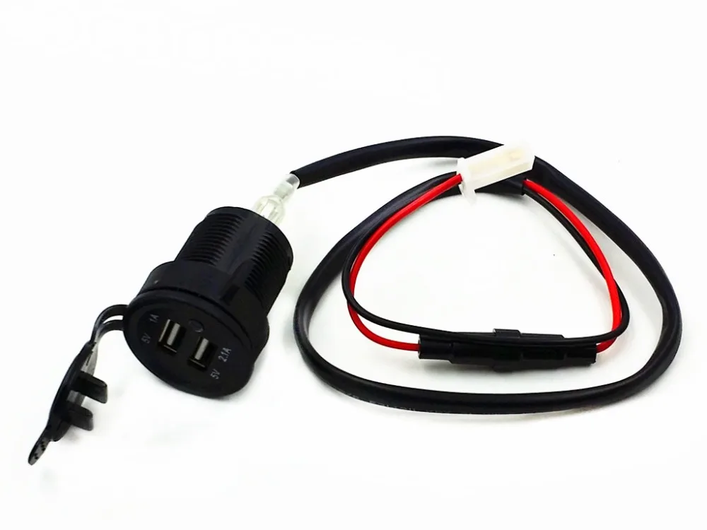 Зарядное устройство с двумя USB портами для мотоциклов скутеров лодок телефонов