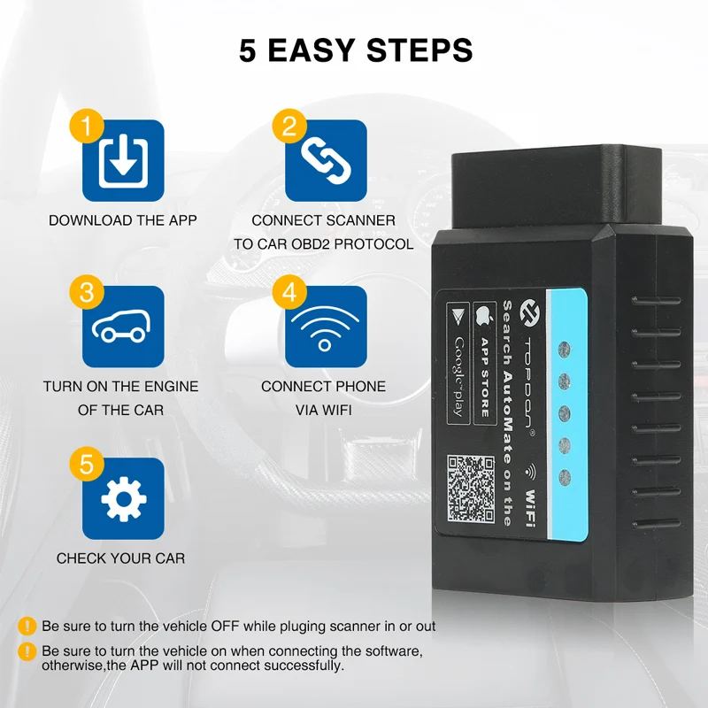 Чип TOPDON 327 V1.5 PIC18F25K80 Super Mini ELM327 OBD2 разъем OBDII EOBD сканер WIFI автоматическая проверка