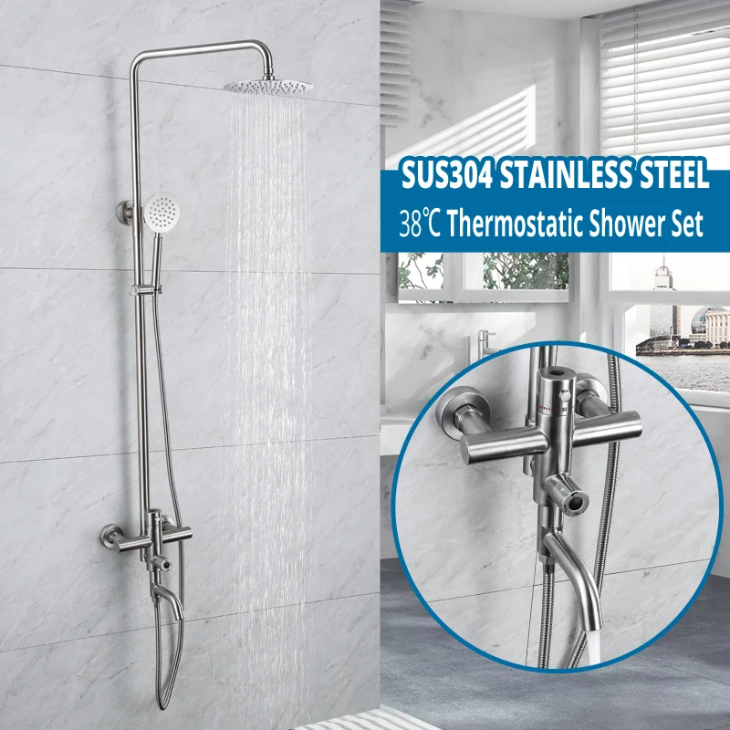 IVRICH Comfortable Stainless Thermostatic Shower Set Precise 38 C Smark Control Safety Lock 3 Mode Switchable Suit VR3304 | Обустройство