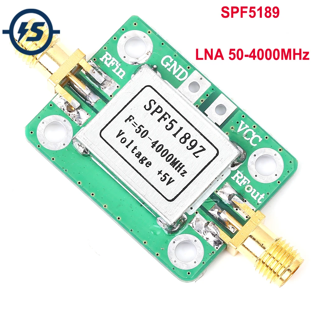 

LNA 50-4000 MHz RF SPF5189 NF 0.6dB Low Noise Amplifier Signal Receiver Board Wireless Communication Module With Shield Shell