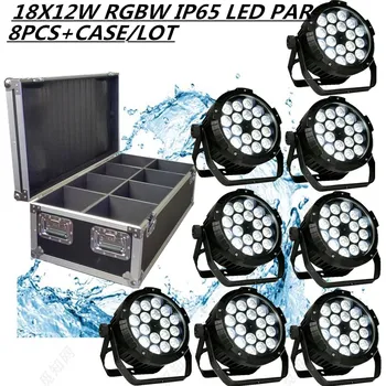 

8PCS/ 18X12W IP65 LED PAR+Flight Case/ RGBW waterproof led par light professional dj equipment wash light