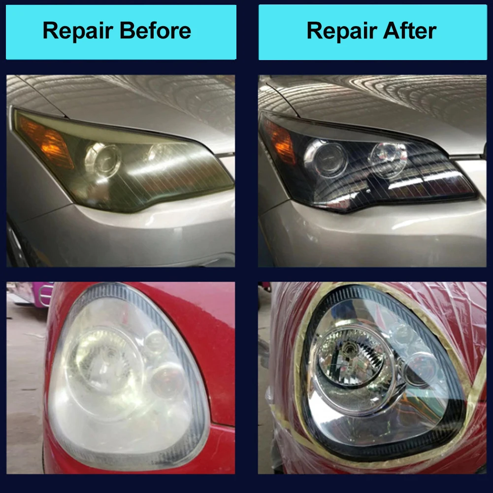 Car Headlight Polish Restoration Kit Auto Lamp Lenses Repair Liquid Repair Polish