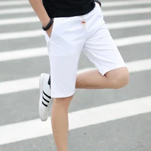 Мужские шорты, одноцветные классические повседневные шорты, стильные летние деловые шорты с эластичным поясом 5XL