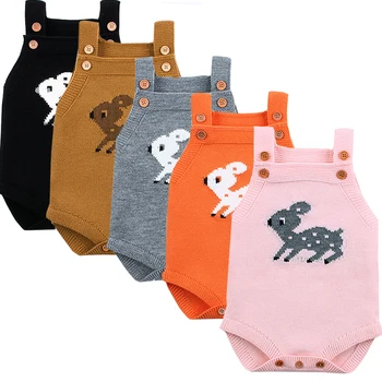 

Cute Newborn Baby Boy Girls Bunny Knitting Wool Romper Jumpsuit Outfits Set Sleeveless Baby Boy Girls Clothes