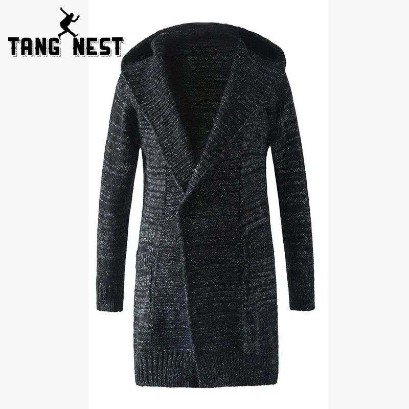 TANGNEST Warm Long Cardigan Men 2019 Hot Sale Autumn