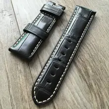 Ремешки для наручных часов из кожи аллигатора, все ручной работы 24 мм/26 мм/22 мм, Ремешки для наручных часов в стиле ретро, для PAM