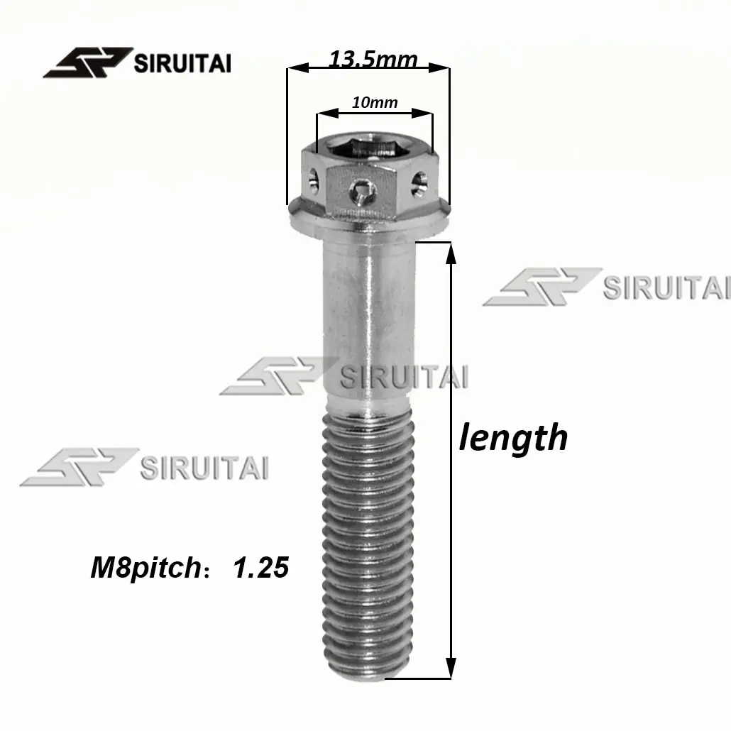 Титановый болт GR5, фланцевая головка внутри и снаружи, Шестигранная головка M8x15mmM8x55mm, сменный болт для ремонта мотоцикла