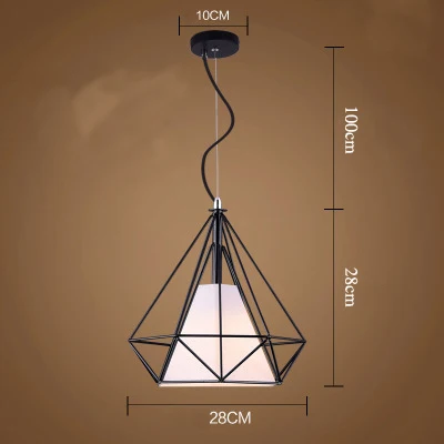 Современный подвесной светильник в клетку, железный минималистичный ретро скандинавский Лофт пирамида, подвесной светильник, металлическая Подвесная лампа E27 для помещений ZDD0004 - Цвет корпуса: C