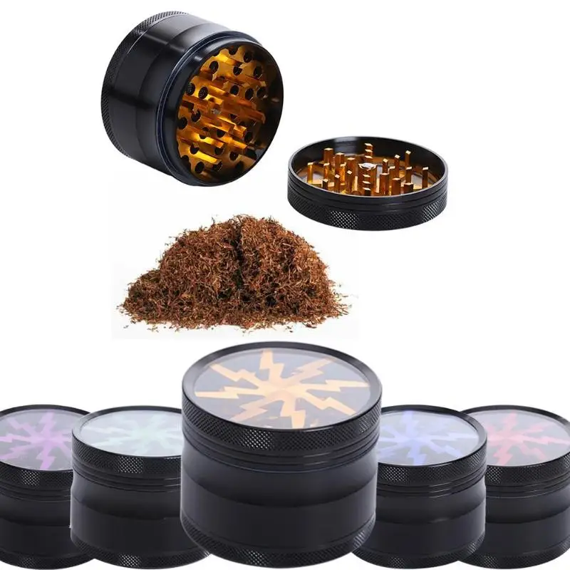 

Multifunction Lightning Tobacco Grinder Herb/Spice/Weed Alloy Smoke 4 Piece Crusher Red