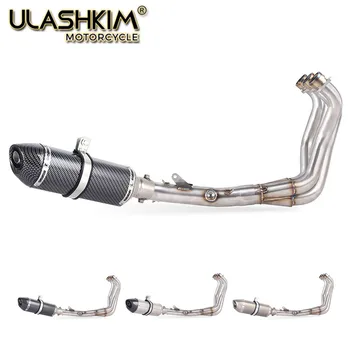 

Motorcycle Full System Carbon Fiber Escape Middle Pipe Exhaust Slip On For yamaha FZ09 MT09 MT-09 FZ-09 2014-2019
