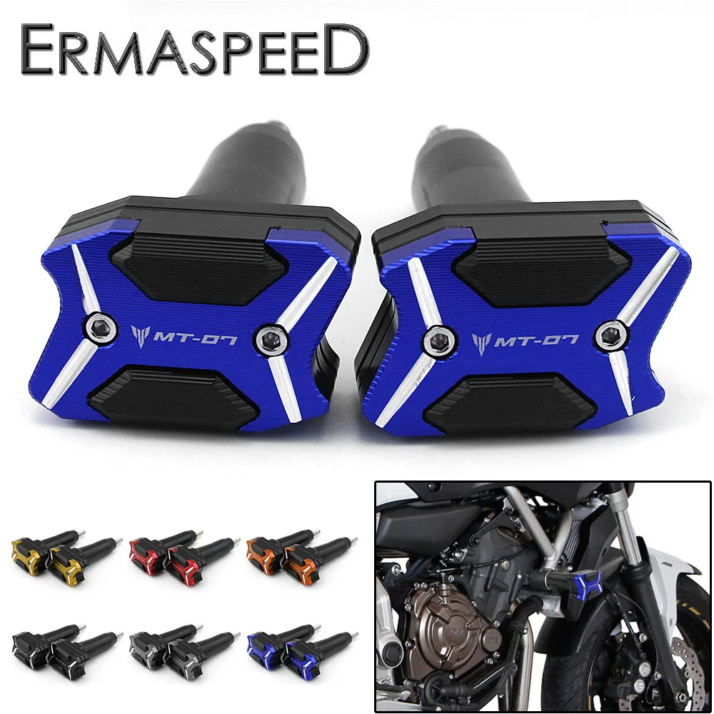 Pair Motorcycle CNC Aluminum Frame Sliders Falling Protector Gold Red