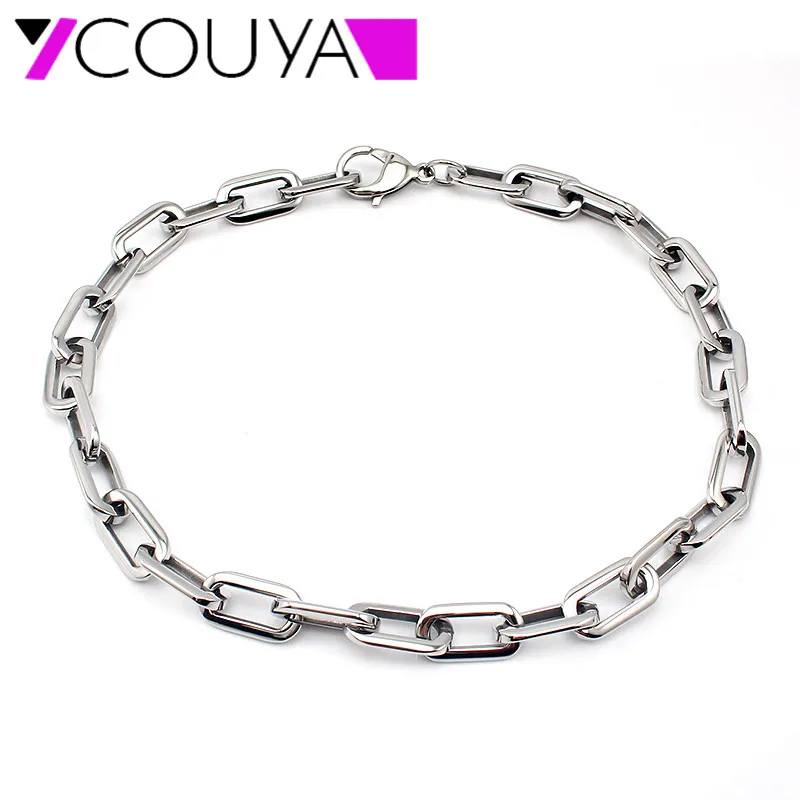 

COUYA 2017 Simple Chain Necklace Soldier silver Chain Thick Long Men Necklace Silver Jewelry Vintage Chain Wholesale men Jewelry