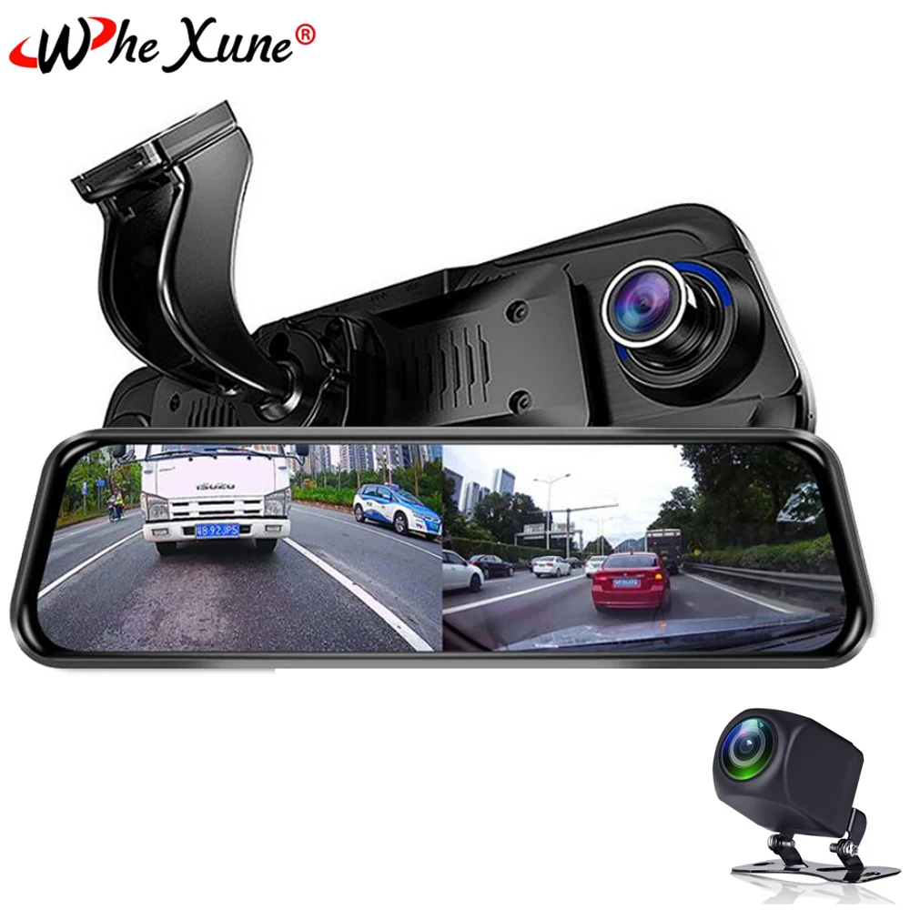 

WHEXUNE 4G Streaming FHD 1080P Android Car DVR Special 10" Touch rearview mirror Dual dash camera ADAS WiFi GPS Registrar dvrs
