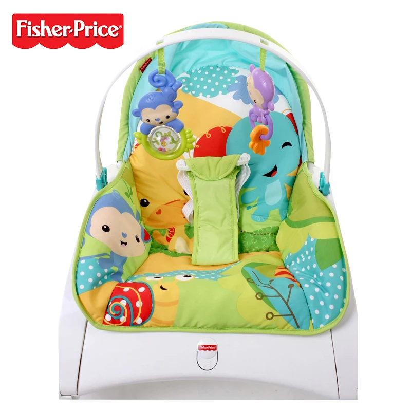 Настоящий Fisher Price бренд DMR87 детский стул тропический лес друзья Новорожденные для малыша портативный рокер многоцветные для рождественского подарка