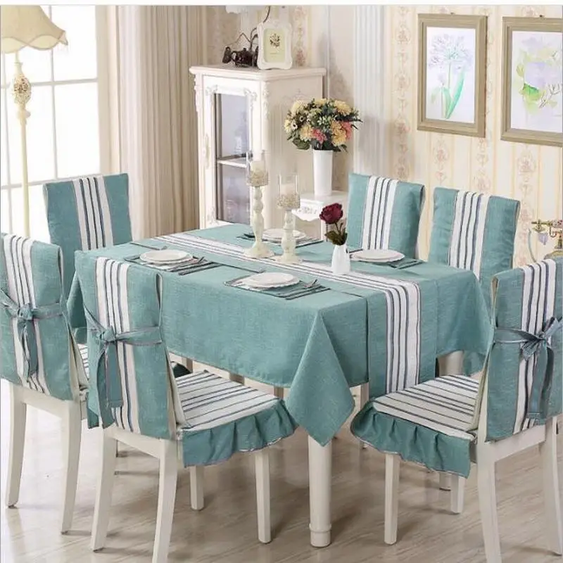 

Simple Modern Solid Strips Lace Linen Home Kitchen Party Tablecloth Table-cloth Rectangular Table Cloth Chair Cover
