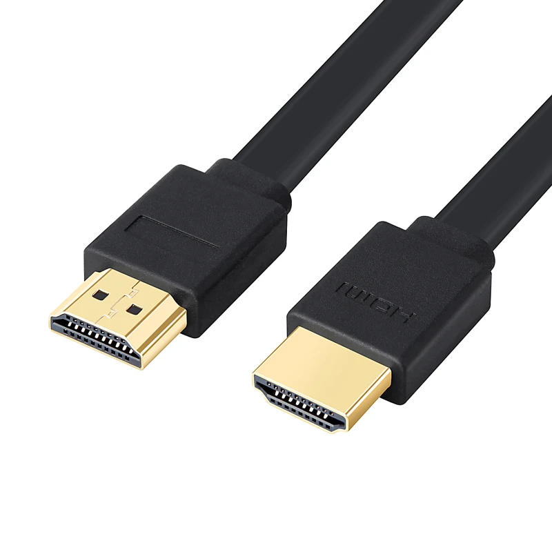 Lungfish hdmi кабель плоский кабель позолоченный 2,0 4k 60HZ HDMI кабель сплиттер коммутатор для HD tv ноутбука PS3 компьютера xbox - Цвет: black