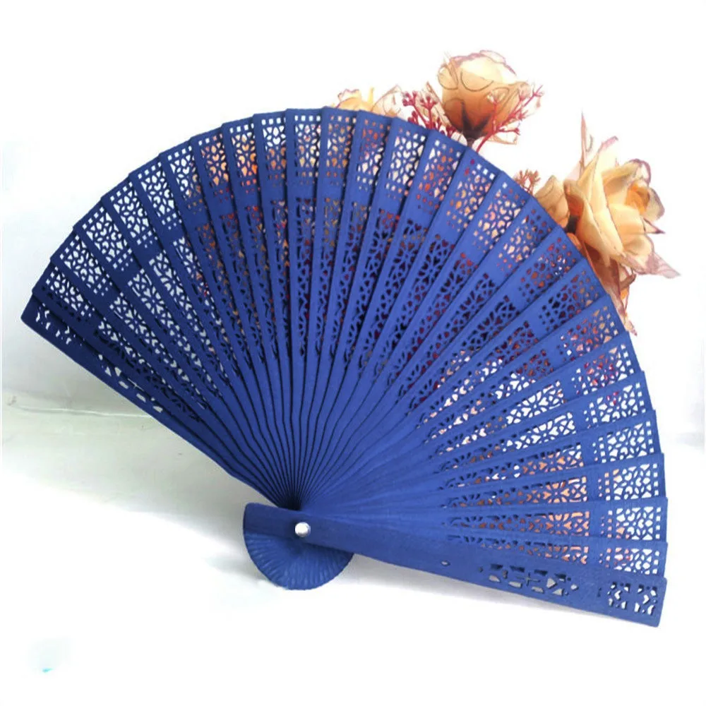 Chinese Style Bamboo Wooden Fragrant Folding Hand Fans Wedding Party Decor 