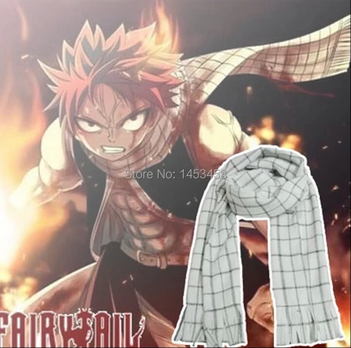 

Fairy Tail anime around Naz COSPLAY white and black plaid scarf