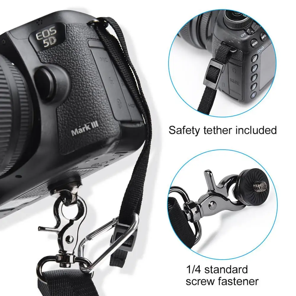 CADeN Camera Shoulder Neck Strap w/Quick Release and Safety Tether Universal Camera Belt for Nikon Canon Sony Pentax DSLR Camera CADeN Camera Shoulder Neck Strap w/Quick Release and Safety Tether Universal Camera Belt for Nikon Canon Sony Pentax DSLR Camera