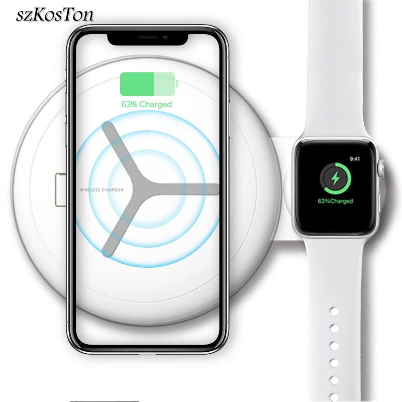 

QI Wireless Charger For iPhone X XS Max XR 8 10W Fast Charging Pad For Apple Watch series 1 2 3 4 Charger For Samsung S9 S9 Plus