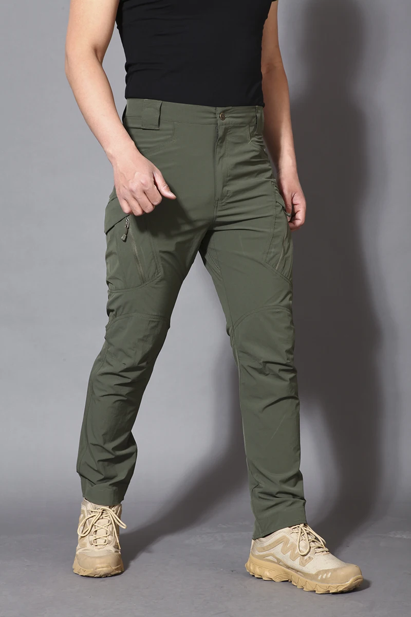 black casual trousers PAVEHAWK Summer Tactical Pants Man Stretch Quick Dry Duty Work Flexible Army Military Trousers Men's Tactical Cargo Pants Unisex business pants mens