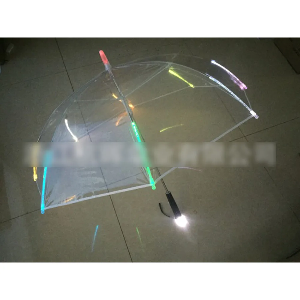 Прямой зонтик Зонтик 8 Ребра светящийся лезвие бегун стиль изменяющий цвет светодиод зонтик с фонариком прозрачная ручка