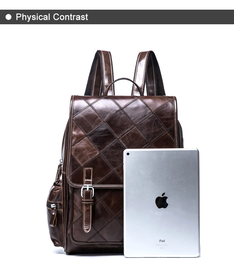 WESTAL клетчатый женский рюкзак из натуральной кожи, рюкзак для девочек, женские дорожные рюкзаки, школьные сумки, кожаные рюкзаки для ноутбука