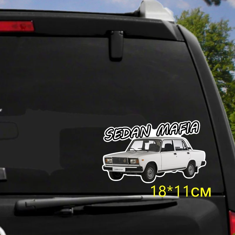Tri Mishki WCS293 18*11 см седан мафия для ваз lada 2107 забавная наклейка автомобилей цветные