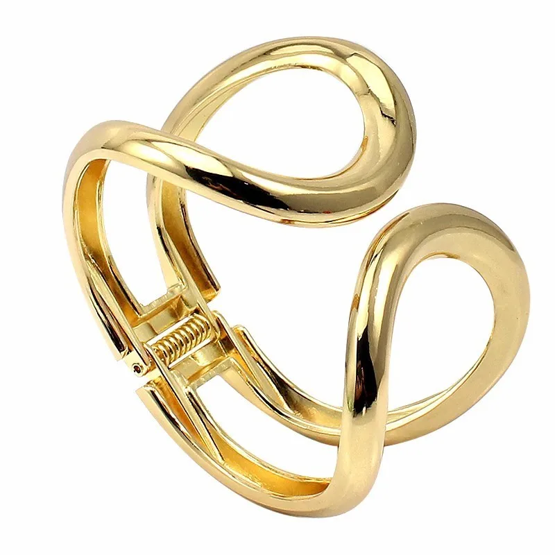 Simple Punk Cuff Bracelets & Bangles Summer Statement Gold Color Metal Pulseiras Present Jewelry 3