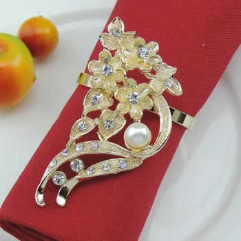 

100PCS alloy cherry napkin ring mat towel circle home model room decoration