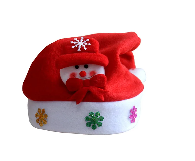 Детская Рождественская шапка Санта-Клауса, снеговика, лося, оленя, снежинок, шапки Navidad natal, шапка для детей, взрослых, natale, подарки на год - Цвет: Adult snowman