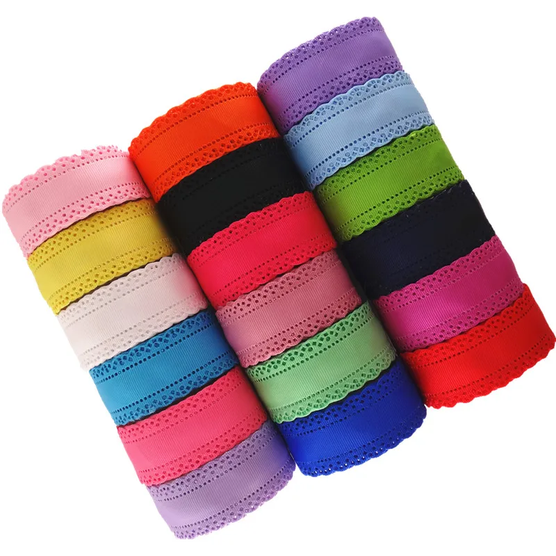 

15070456, 50 yards/lot 30mm hollow flowers solid grosgrain ribbons cloth tape lace diy handmade hair accessories