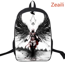 16 Inch Assassin’s Creed Nylon Kids Backpack For Teenagers Children School Bags Boys Double Assassins Creed Backpacks Daily Bag