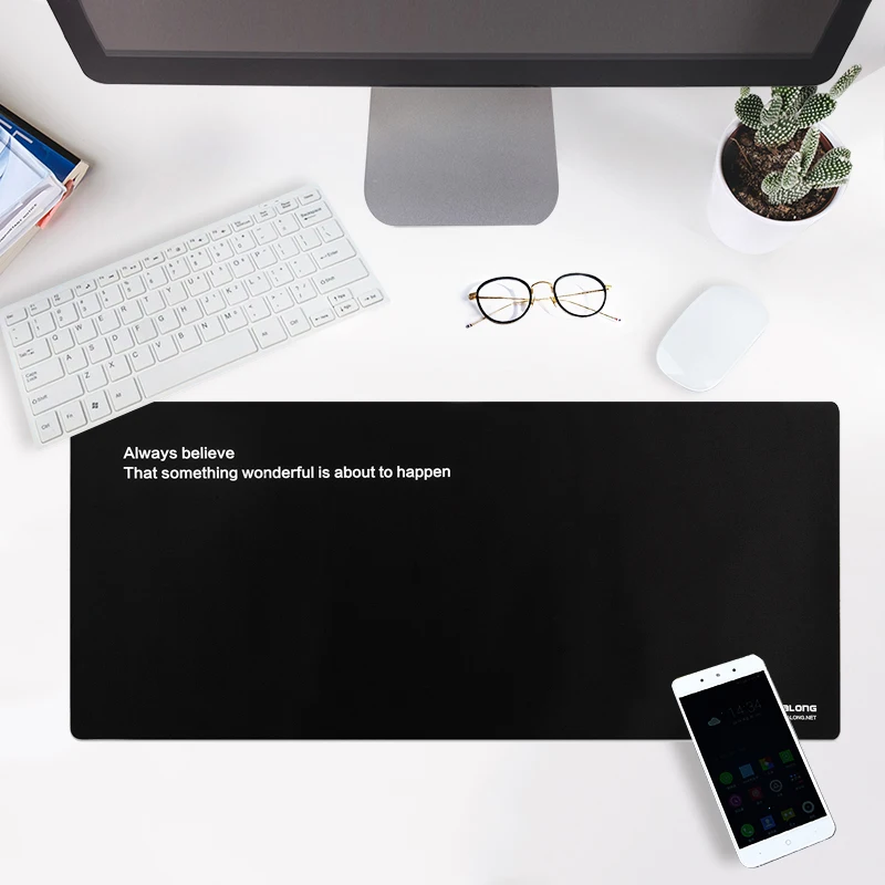 

JIALONG Black Gaming Mouse Pad Extended Large Customized Words Black Mouse Mat Speed/Control Version For Mousepad