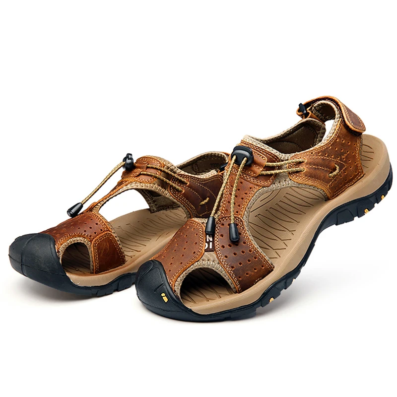 Véritable Air Noir De D'été marron Semelle Taille kaki La Appartements 2018 bleu Hombre Plein Plus Plage Mens Hommes Sandalias Casual jaune Nis Cuir Sandales En Souple Chaussures 870BSOwq