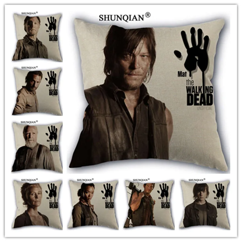 

Fashion High Quality Cotton Linen The Walking Dead Pillowcase Decorative Pillow Case For Home Pillow Cover WJY424(10)