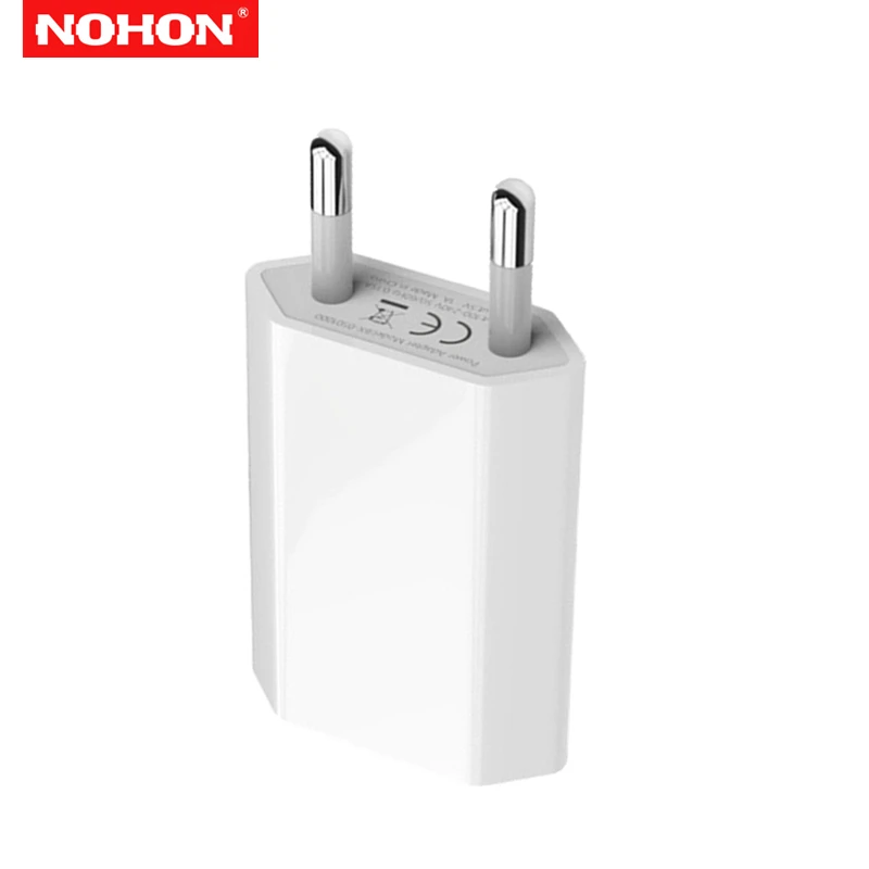 Сетевое зарядное устройство NOHON с USB портом и кабелем для быстрой зарядки 1 А