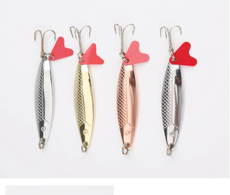 DONQL Metal Spinner Spoon Fishing Lure 6cm 10g 8g Hard Baits Sequins Noise Artificial Bait with Treble Hook Fishing tackle    (10)