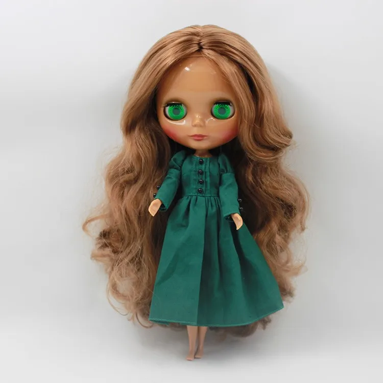 Blyth кукла Обнаженная коричневый волнистые волосы центральная стрижка темная кожа нормальное тело ледяной NEO подходит для DIY No.280BL9158 игрушка подарок