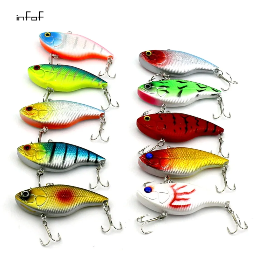 

5Pcs Winter VIB Fishing Lures 18g/0.635oz 7.5cm/2.95in Hard Bait VIB With Lead Inside Lead Fish Ice Sea Fishing Tackle