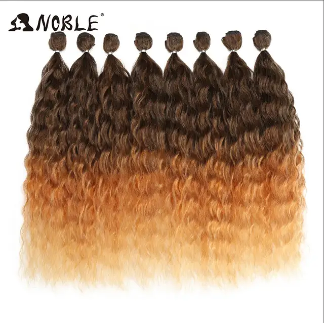 Noble Synthetic Hair Body Weave 20 Inch 8pcs/lot Afro Kinky Curly Hair Ombre Bundles Hair Extension Synthetic Hair Wave T077