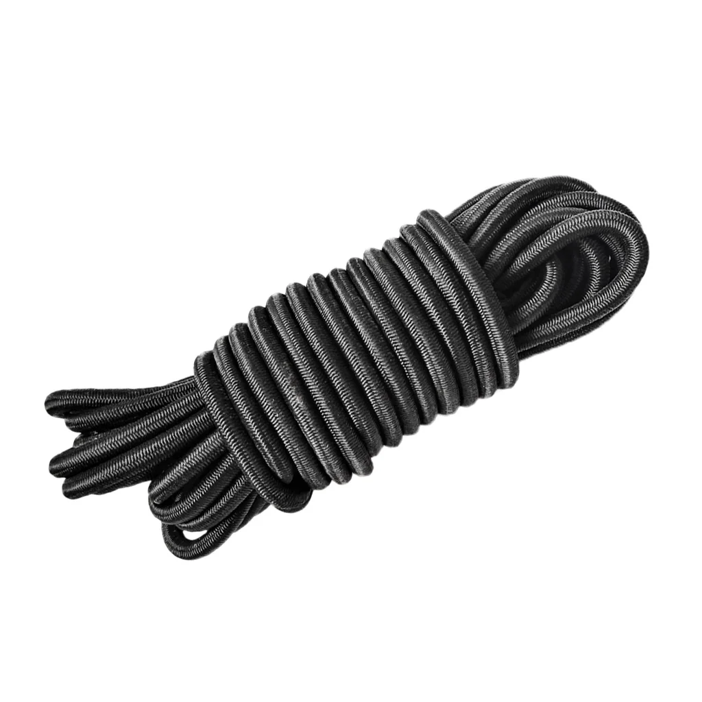 Marine 2 Pieces 4mm x 5 Meter Elastic Bungee Rope Shock Cord Tie Down Boat Trailer for Outdoor Camping Kayak Canoe Fishing Boat 