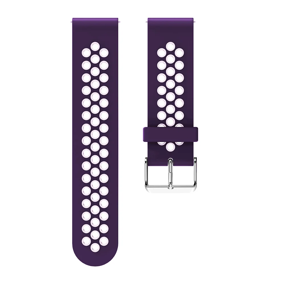 20 мм спортивный силиконовый ремешок для samsung Galaxy Watch Active 2 для Xiaomi Huami Amazfit Bip Смарт-часы браслет - Цвет: purple pink