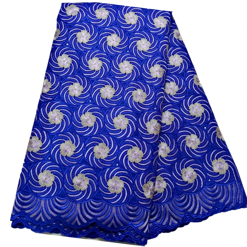 

blue Swiss voile lace fabric 2019 high quality lace with stones swiss lace 100% cotton African Fabric for wedding