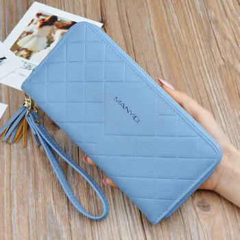 

Long Zipper Lady Purses Women Wallets Female 2018 New Luxury Phone Pocket Designer Clutch Leather Wallet Woman Purse Card Holder