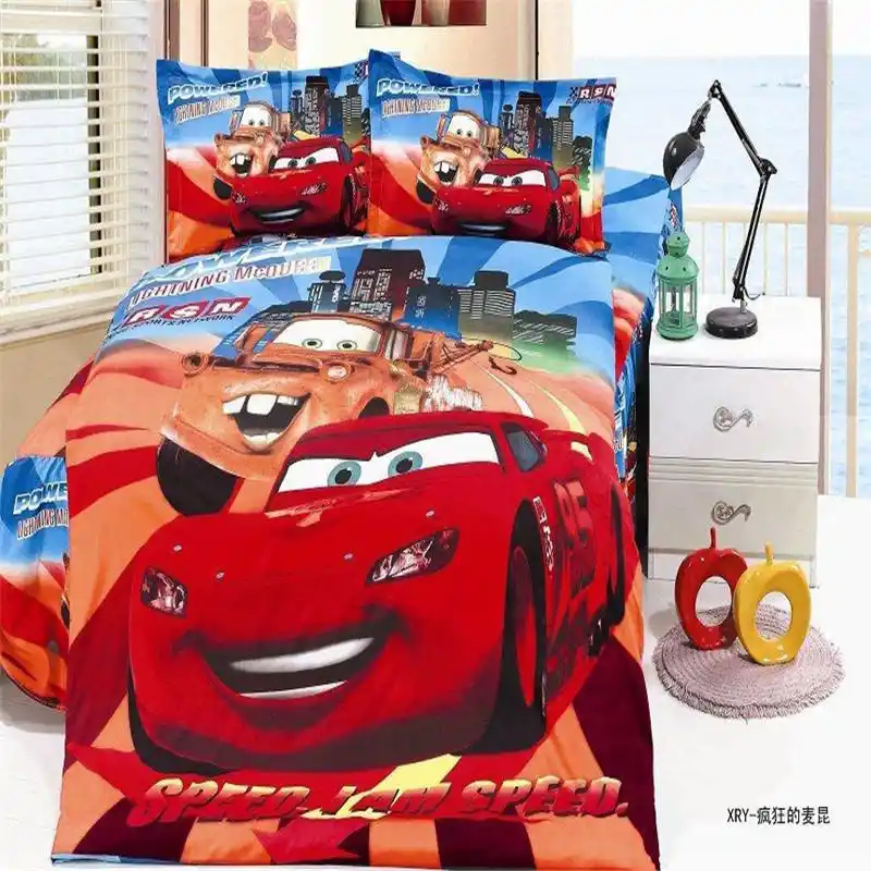 Race Lightning Mcqueen Cars Bedding Set For Kids Bedroom Decor Single Twin Size Coverlet Boys Duvet Cover Bed Sheets Children