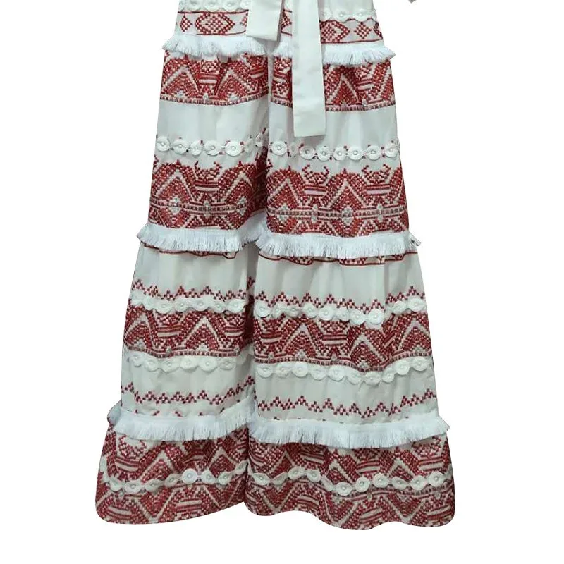 TWOTWINSTYLE Vintage Embroidery Tassel Patchwork