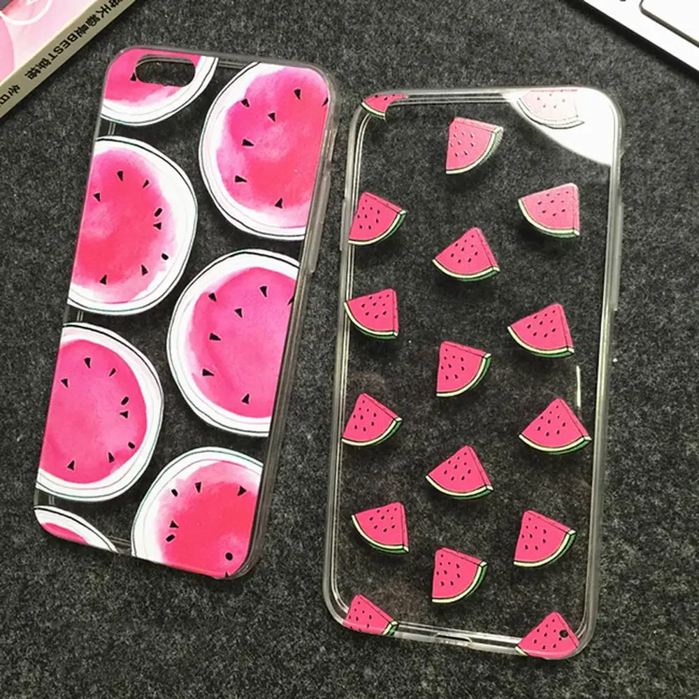 Summer Hot Luxury Watermelon Image Ultrathin Soft TPU Transparent Phone